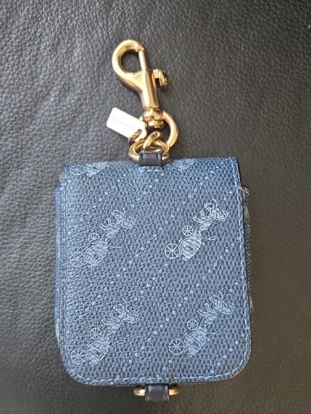 Coach Blue Signature Canvas AirPods or Purse Accessory Case